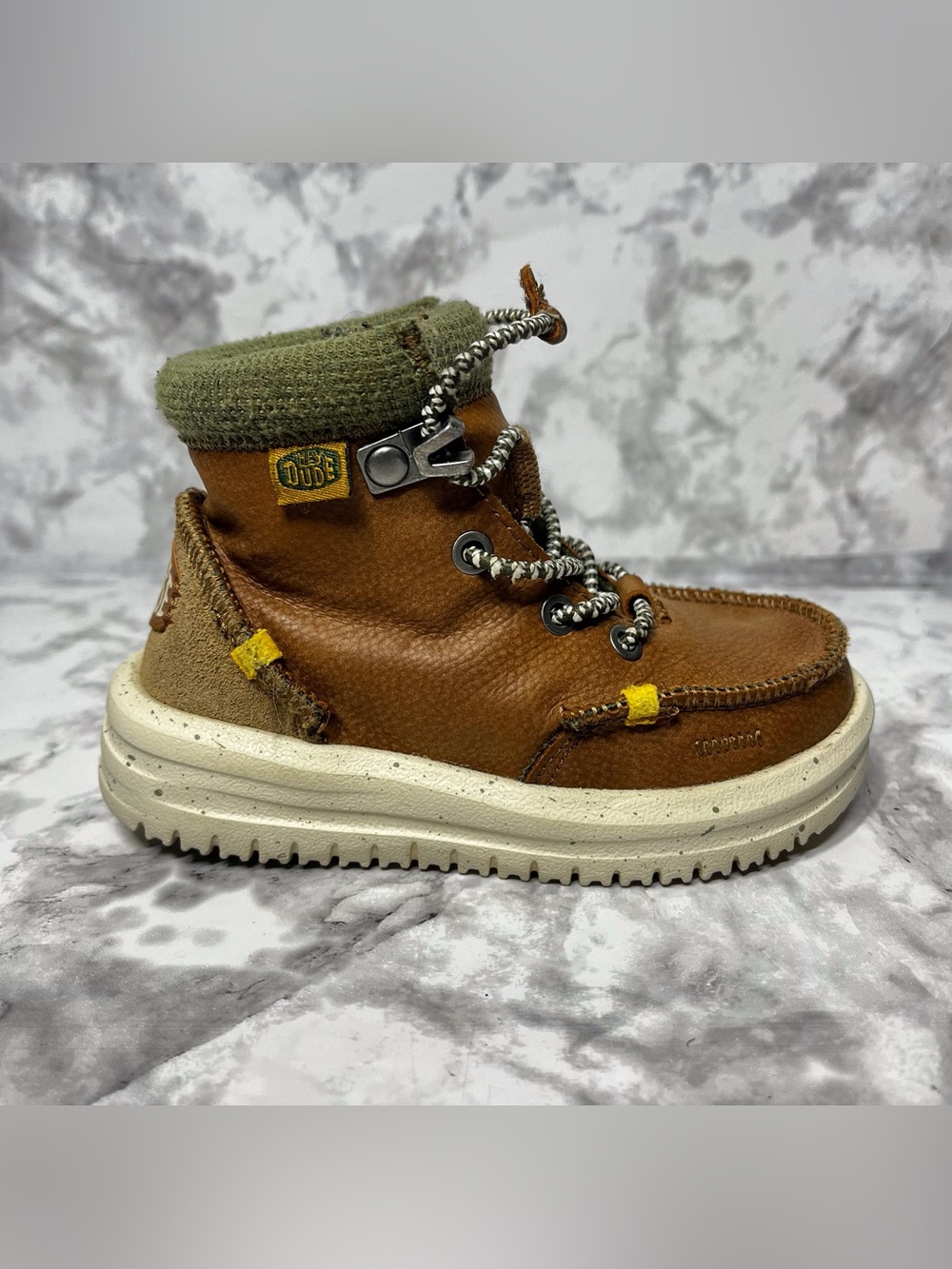 Hey Dude Kids Toddler Boots Size 7 Bradley Classic Cognac Brown - Picture 4 of 7